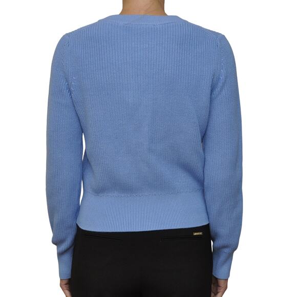 Michael Kors Crop Shaker Cardigan Sweater South Pacific Blue XS Nwt $175 - Picture 4 of 4